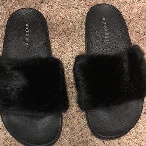Madden Girl Furry slides